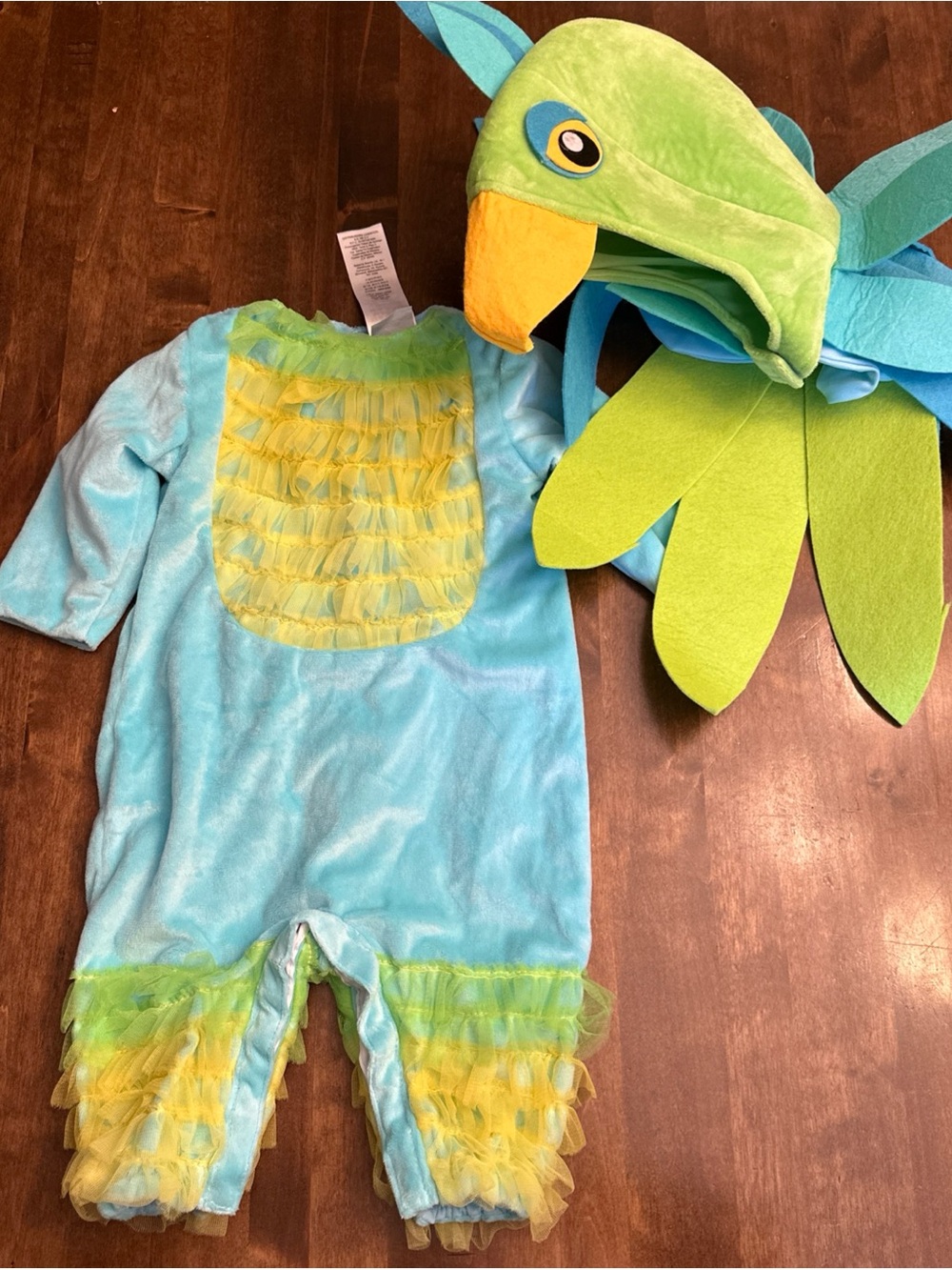 POTTERY BARN Baby Tropical PARROT 2pc Full Coverage Halloween COSTUME Sz 6-12